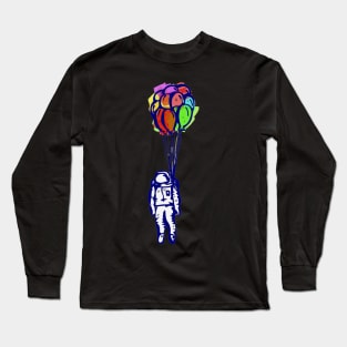 The blue Astronaut and the colourful Balloons Long Sleeve T-Shirt